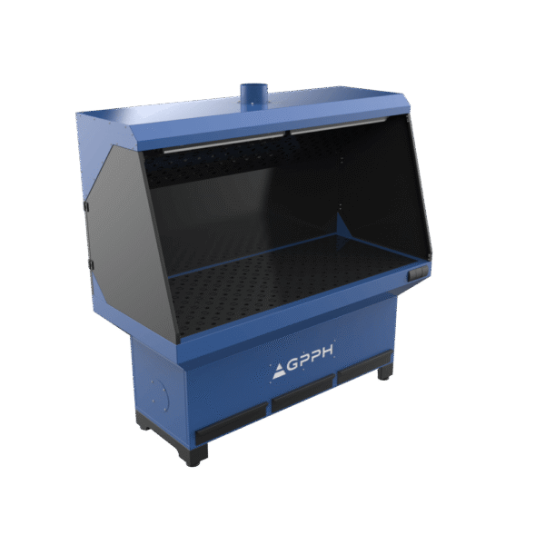 GPPH Stanowisko Szlifiersko-Spawalnicze Podstawa z odciągiem górnym 1870x770 mm fi28 mm siatka 100x100 mm