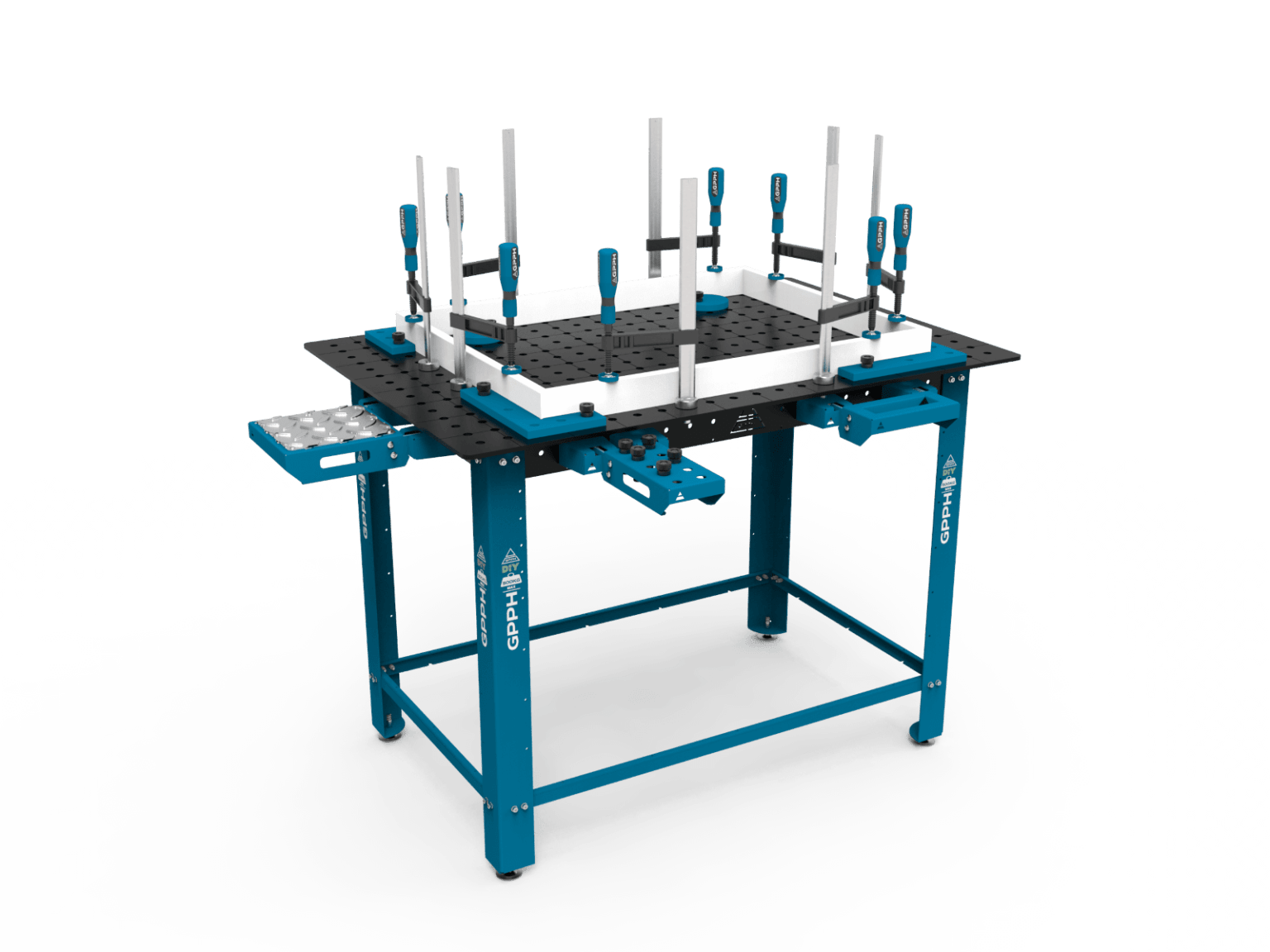 Stół spawalniczy DIY z konstrukcją spawalniczą.