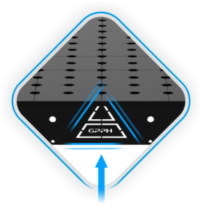 Logo firmy wypalone w ścianie bocznej blatu