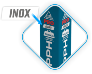 Naklejka z oznaczeniem serii na nogach stołu spawalniczego