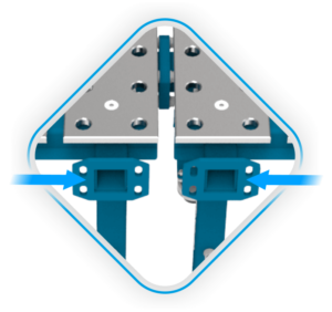 Uchwyt do montowania ścian bocznych lub łączenia ze sobą modułowych stołów spawalniczych MWT