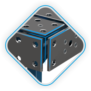 Fazowane krawędzie płyt przesuwnych w modułowych stołach spawalniczych GPPH