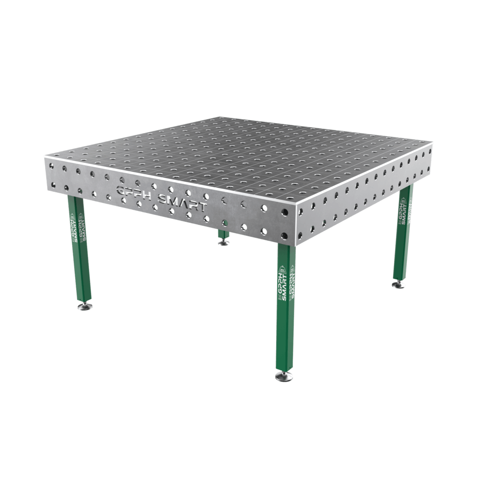 Stół spawalniczy SMART Siatka - 100x100mm, System - Φ28, Rozmiar - 1500x1480mm, Nogi - Na stopach, Blat - 12mm
