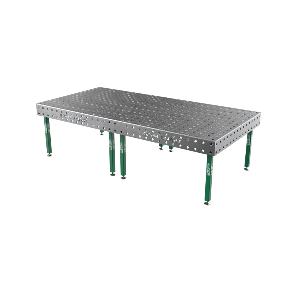 Stół spawalniczy SMART Siatka - 100x100mm, System - Φ28, Rozmiar - 3000x1480mm, Nogi - Na stopach, Blat - 12mm