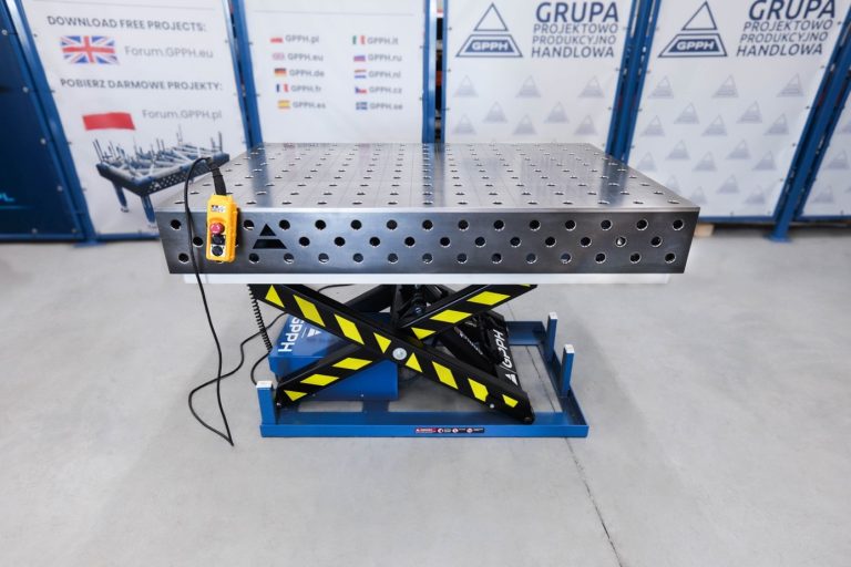 Stół spawalniczy GPPH z serii XWT z hydraulicznym systemem podnoszenia 