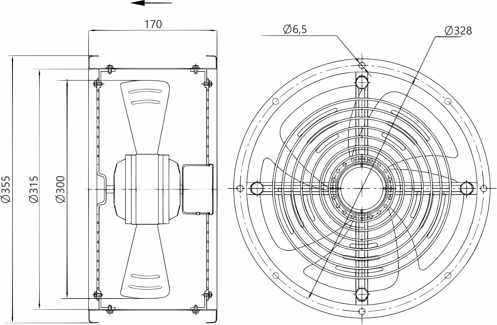 Wentylator okapu spawalniczego IQ Air Flow GPPH 1500x1000x890 mm Rysunek techniczny