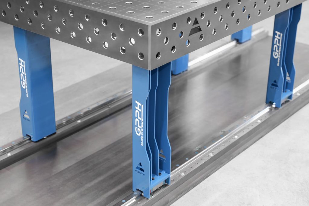 Stół spawalniczy na wysokiej zabudowie SLIDE SYSTEM