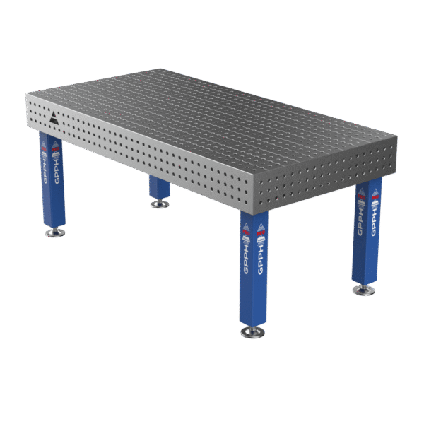 Stół Spawalniczy PRO Siatka - 50x50mm, System - Φ16, Rozmiar - 2000x1000mm, Nogi - Na stopach