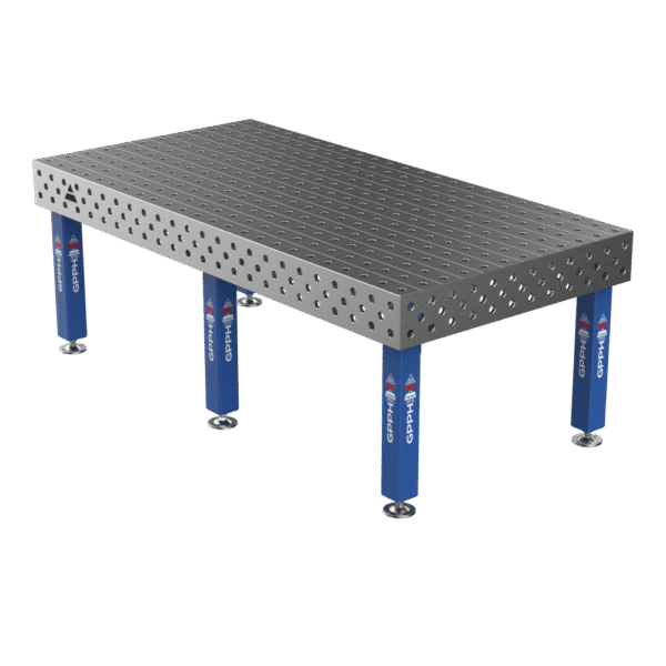 Stół Spawalniczy PRO Siatka - 100x100mm, System - Φ28, Rozmiar - 2400x1200mm, Nogi - Na stopach