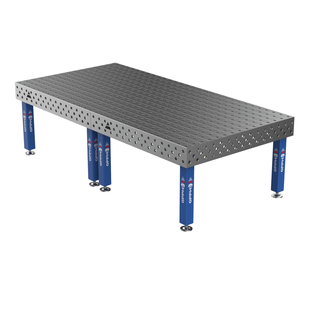 Stół Spawalniczy PRO Rozmiar - 3000x1480mm, Siatka - 100x100mm, System - Φ28, Nogi - Na stopach