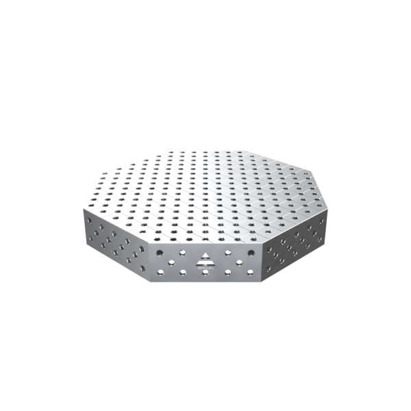 Stół spawalniczy ośmiokątny OCT INOX z blatem PRO 1200x1200 mm fi28 mm siatka diagonalna