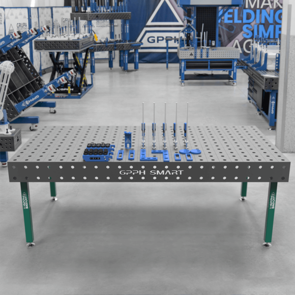 Stół spawalniczy GPPH SMART 12 φ28 100x100mm 2400x1200 mm na stopach + Zestaw narzędziowy XS
