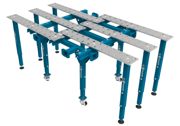 Modułowy stół spawalniczy pojedynczy rozkładany 2170x1200 mm