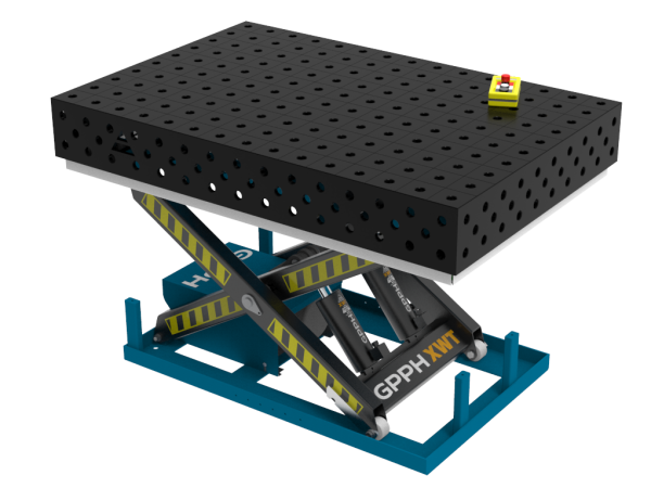 Stół Spawalniczy EXPERT 1500x1000 mm z hydraulicznym systemem podnoszenia, system 28, siatka 100x100mm