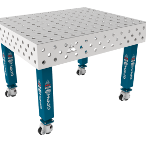 Stół Spawalniczy PRO INOX 1200 x 1000 mm Siatka - 100x100mm, System - Φ28, Nogi - Na kołach, Blat - Blat PRO INOX