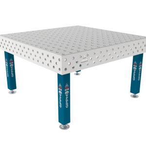 Stół Spawalniczy PRO INOX 1500 x 1480 mm Siatka - 100x100mm, System - Φ28, Nogi - Na stopach, Blat - Blat PRO INOX