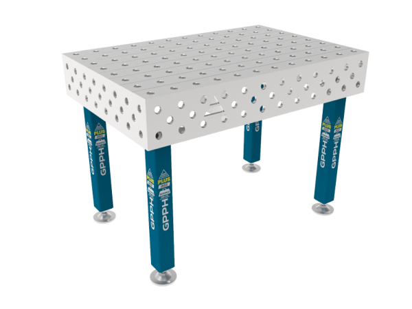 Stół Spawalniczy PLUS INOX 1200 x 800 mm Siatka - 100x100mm, System - Φ28, Nogi - Na stopach, Blat - Blat PLUS INOX