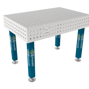 Stół Spawalniczy PLUS INOX 1200 x 800 mm Siatka - 50x50mm, System - Φ16, Nogi - Na stopach, Blat - Blat PLUS INOX