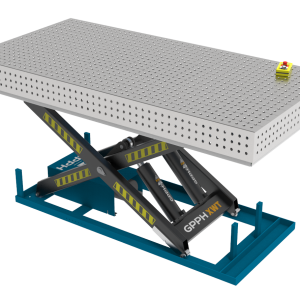 Stół Spawalniczy PRO INOX 2400x1200 mm z hydraulicznym systemem podnoszenia, system 16, siatka 50x50mm