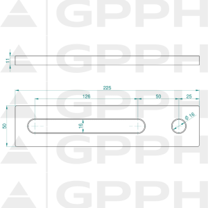 Stoper 225, System - Φ16, Seria - PLUS rysunek techniczny