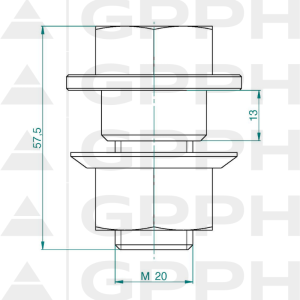 Pin do montażu ECO fi28mm - rysunek techniczny